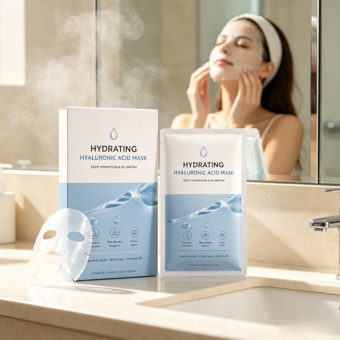 Hydrating Hyaluronic Acid Mask | Moisture Care & Soft Skin Feel, Fresh Dewy Look
