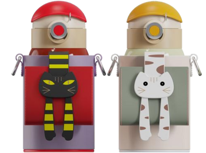 Lying Cat Thermos Cup  With Sleeve