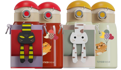 Lying Cat Thermos Cup  With Sleeve