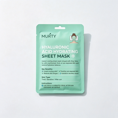 MURTY Aloe Vera & Hyaluronic Acid Sheet Mask | Moisture Boost & Fresh Skin Feel