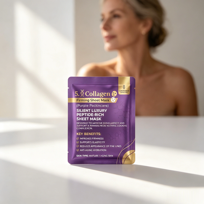 LUMINANCE SKINCARE 5X Collagen & Peptide Sheet Mask | Hydrating & Firming Care for Smoother-Looking Skin