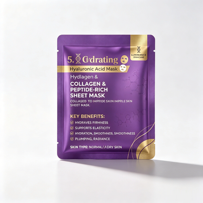 LUMINANCE SKINCARE 5X Collagen & Peptide Sheet Mask | Hydrating & Firming Care for Smoother-Looking Skin